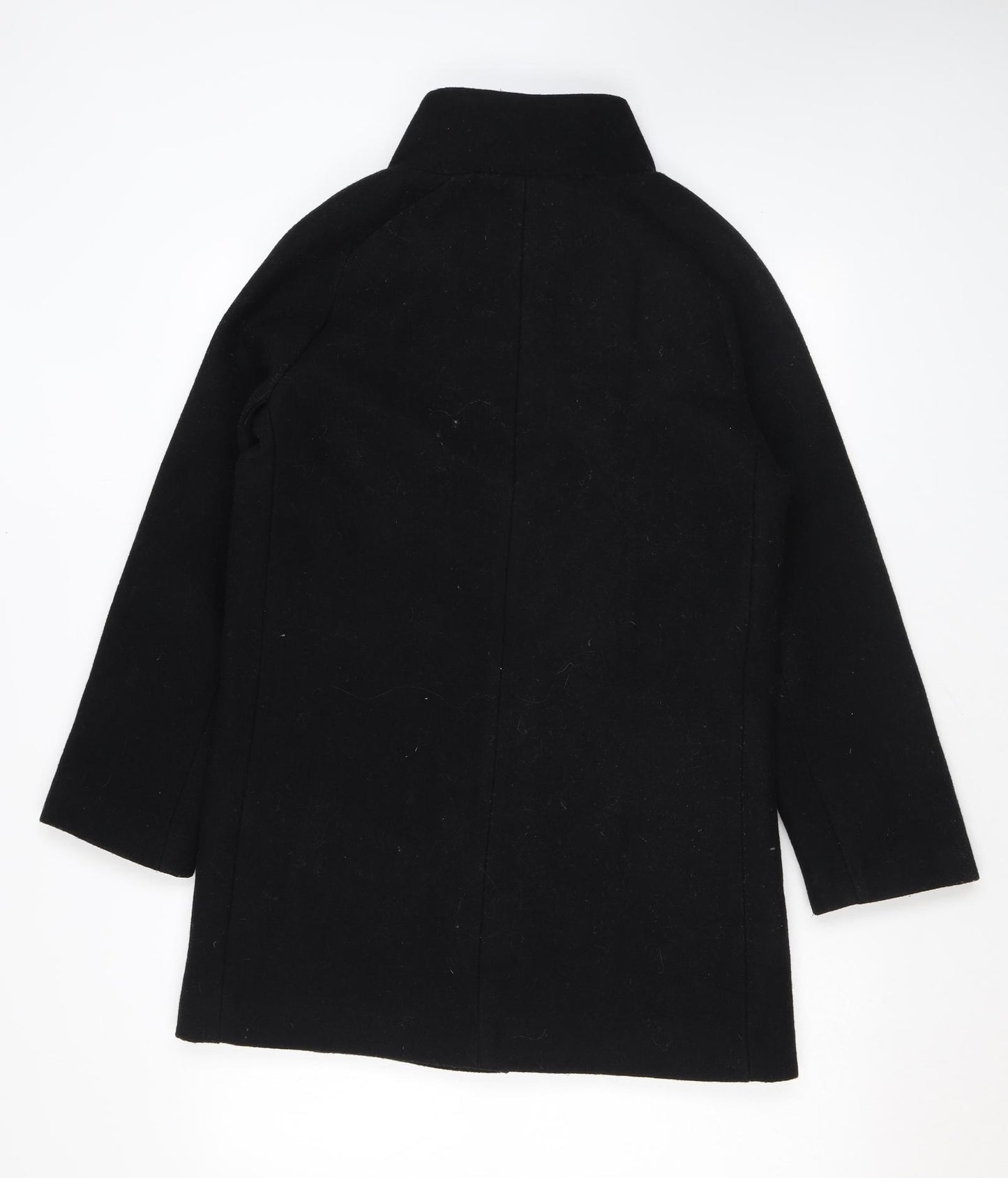 Mango Womens Black Overcoat Coat Size XS Zip