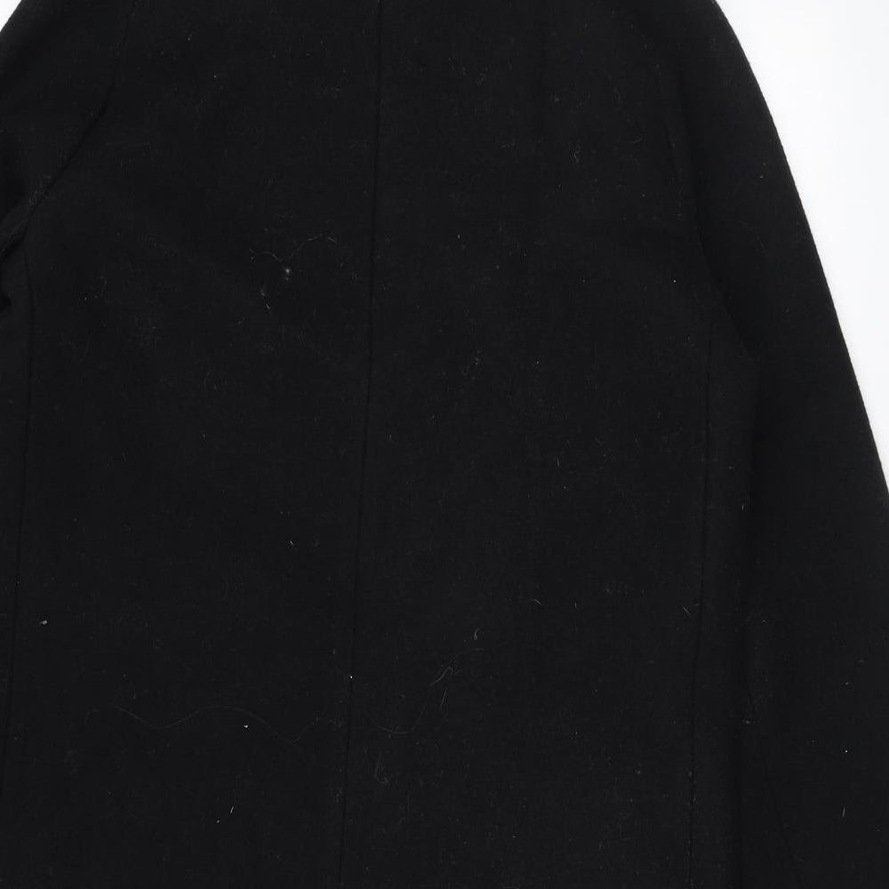 Mango Womens Black Overcoat Coat Size XS Zip
