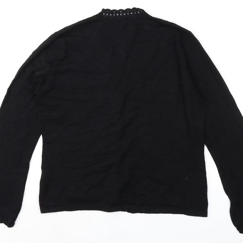 Marks and Spencer Womens Black V-Neck Viscose Cardigan Jumper Size 16