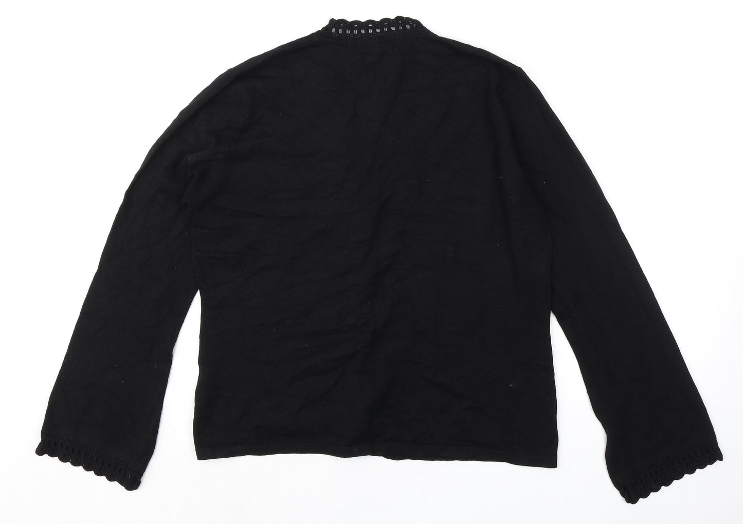 Marks and Spencer Womens Black V-Neck Viscose Cardigan Jumper Size 16