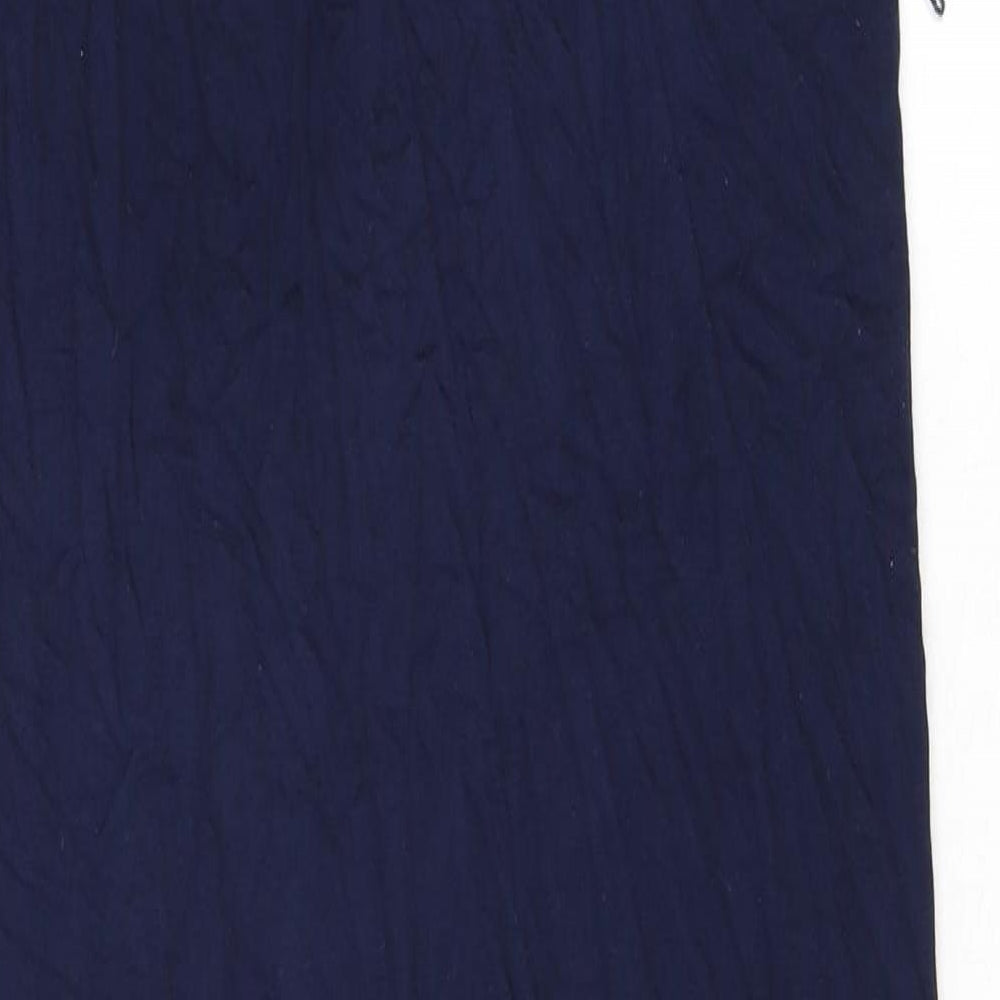 Marks and Spencer Womens Blue Viscose Tank Dress Size 12 V-Neck Pullover