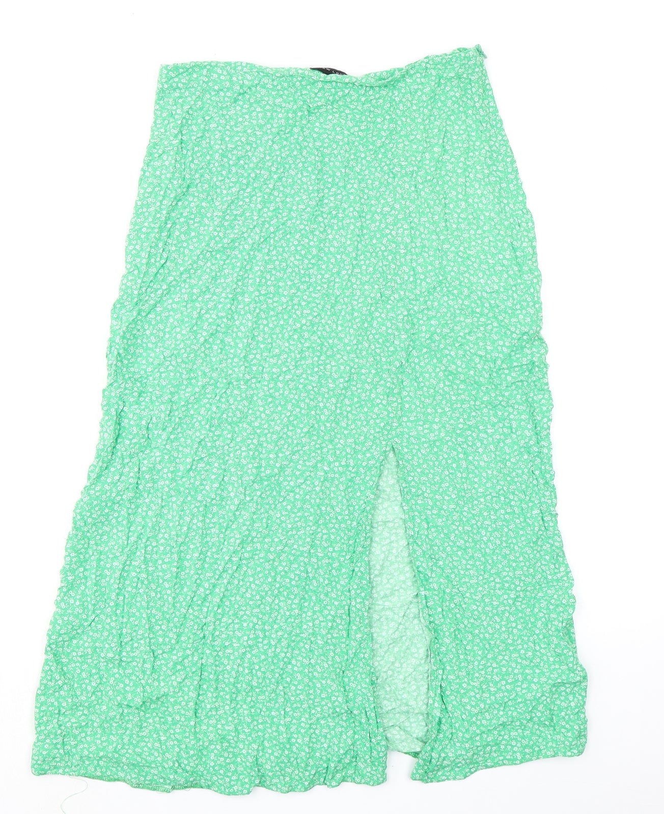 New Look Womens Green Floral Viscose Maxi Skirt Size 10 Zip