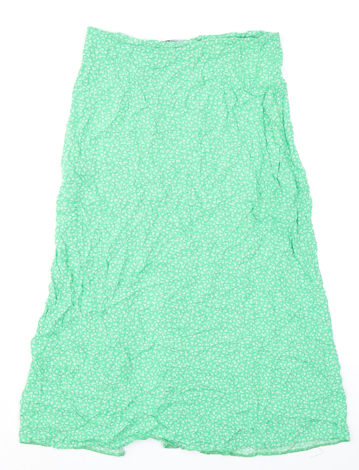 New Look Womens Green Floral Viscose Maxi Skirt Size 10 Zip