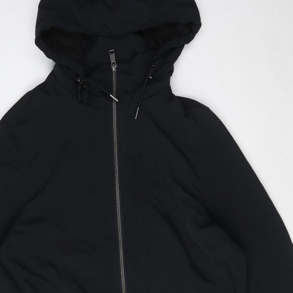 Marks and Spencer Womens Black Rain Coat Coat Size 14 Zip