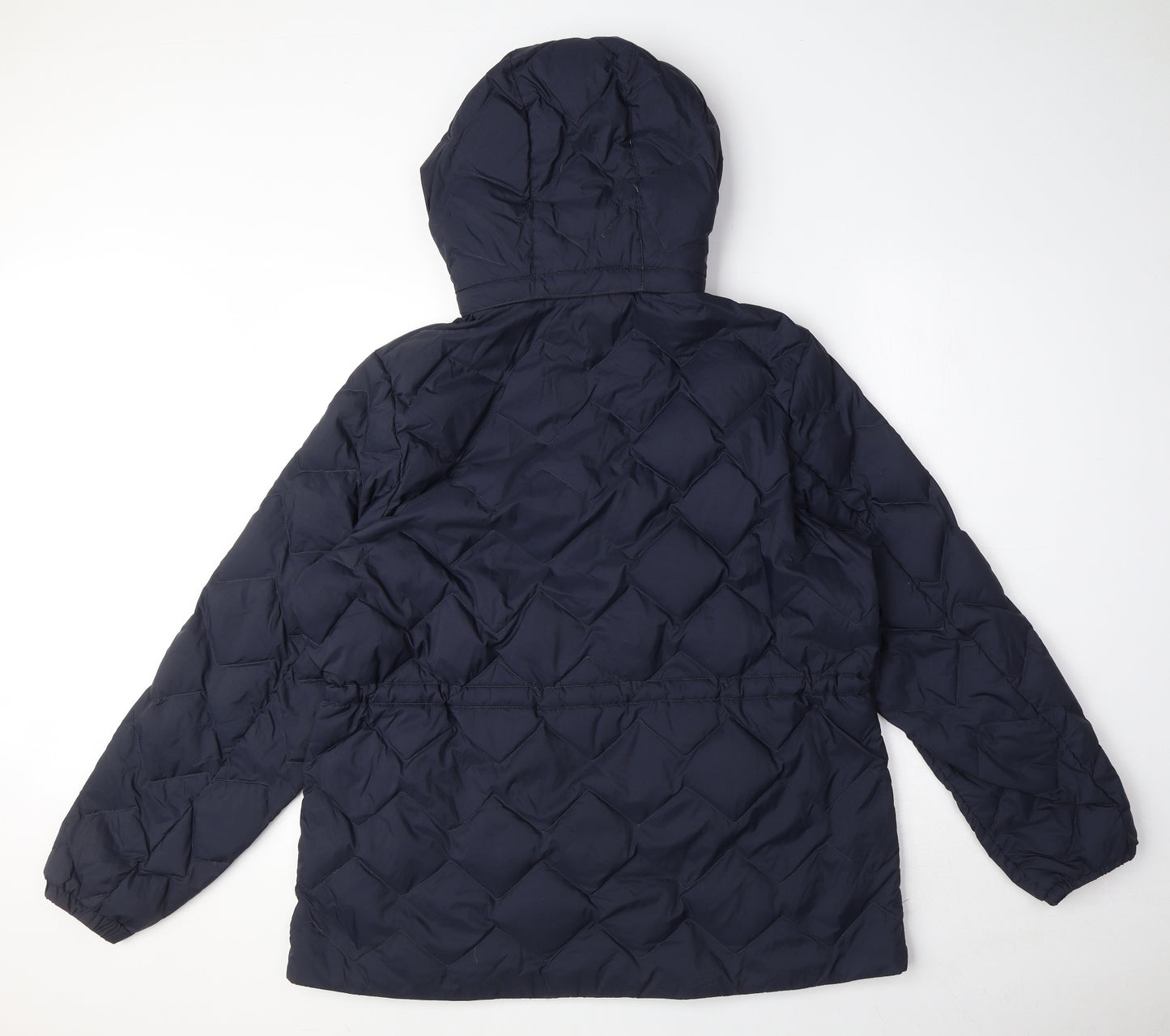 Marks and Spencer Womens Blue Quilted Coat Size 16 Zip - Puffer