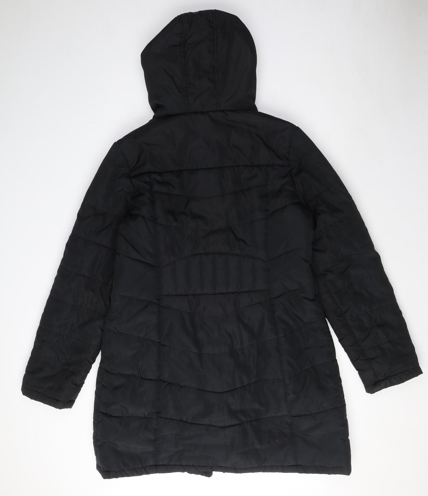 bebe Womens Black Puffer Jacket Coat Size L Zip