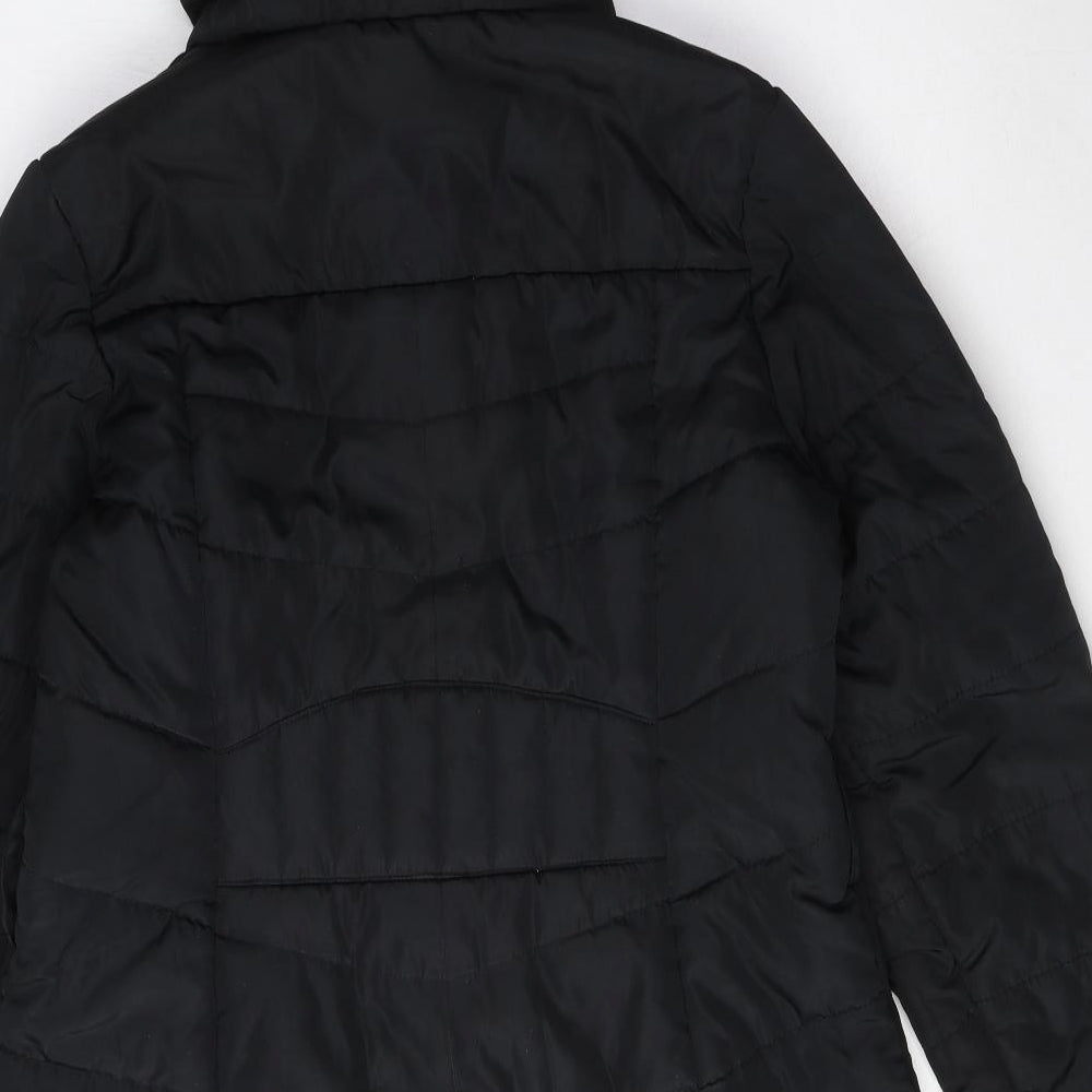 bebe Womens Black Puffer Jacket Coat Size L Zip