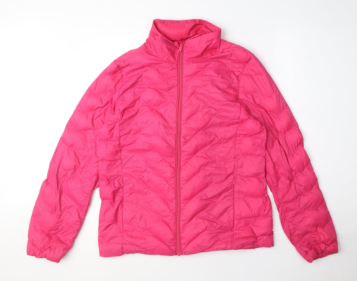 Marks and Spencer Womens Pink Puffer Jacket Coat Size 12 Zip
