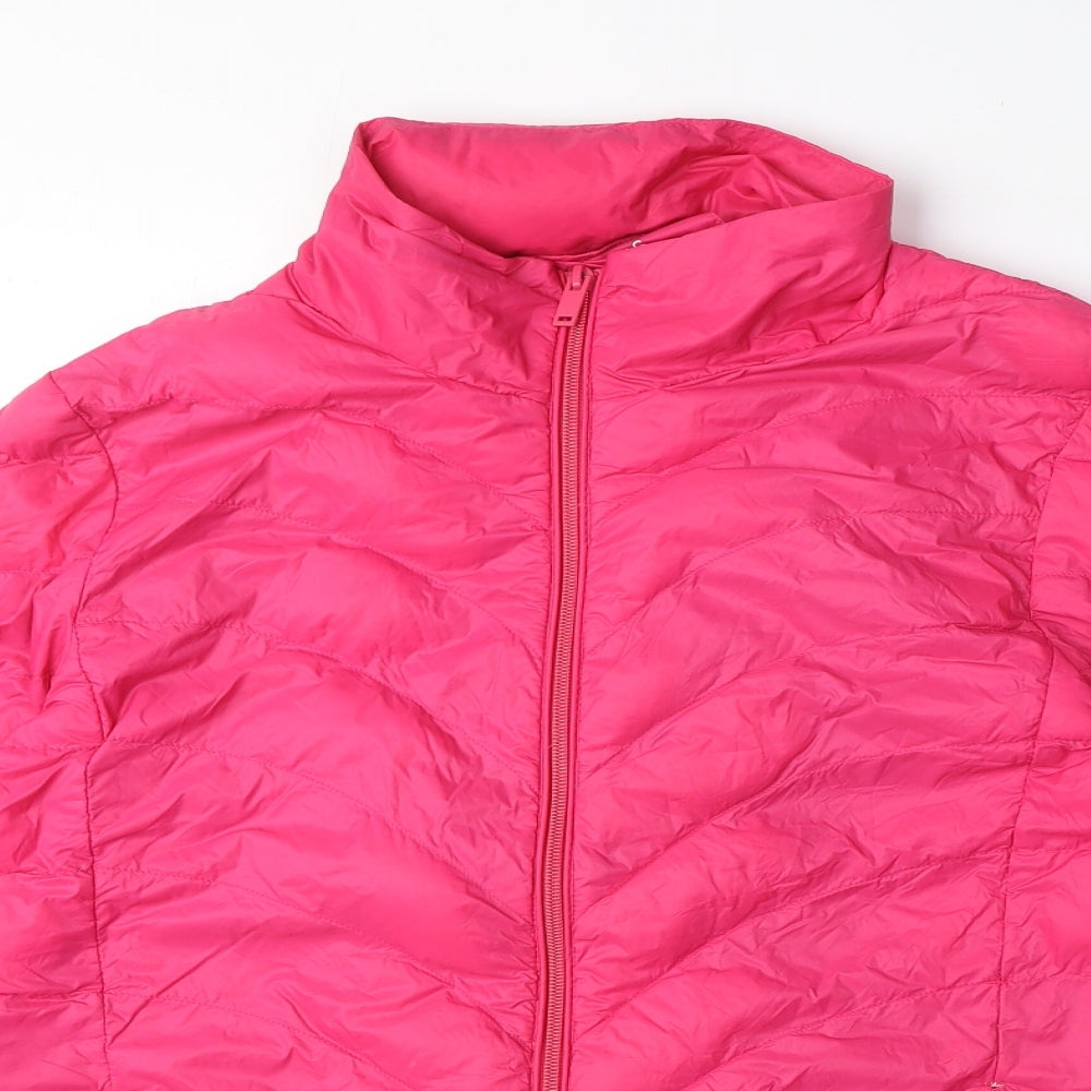 Marks and Spencer Womens Pink Puffer Jacket Coat Size 12 Zip