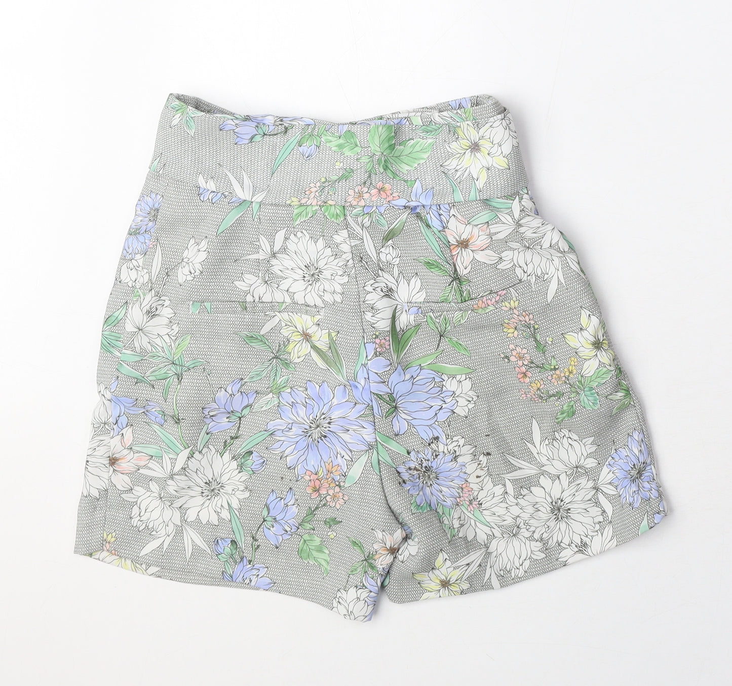 H&M Womens Multicoloured Floral Polyester Basic Shorts Size 4 Regular Zip