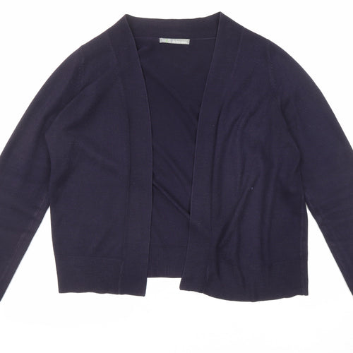 Marks and Spencer Womens Blue V-Neck Acrylic Cardigan Jumper Size 16