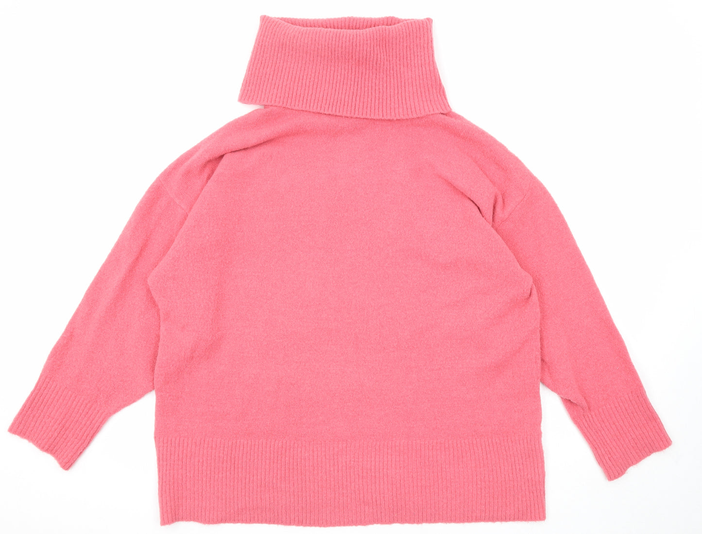 River Island Womens Pink Roll Neck Acrylic Pullover Jumper Size L