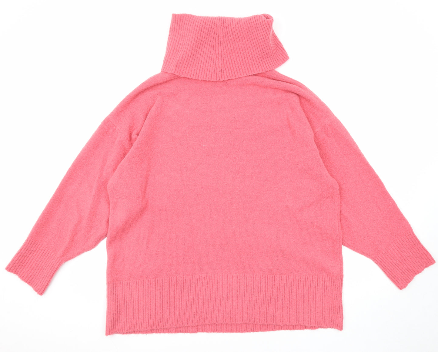 River Island Womens Pink Roll Neck Acrylic Pullover Jumper Size L