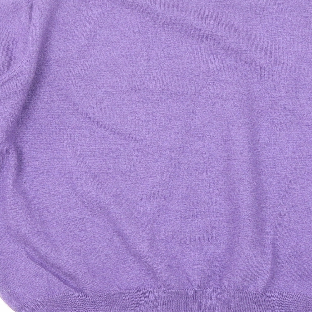 Ralph Lauren Womens Purple Crew Neck Wool Pullover Jumper Size XL