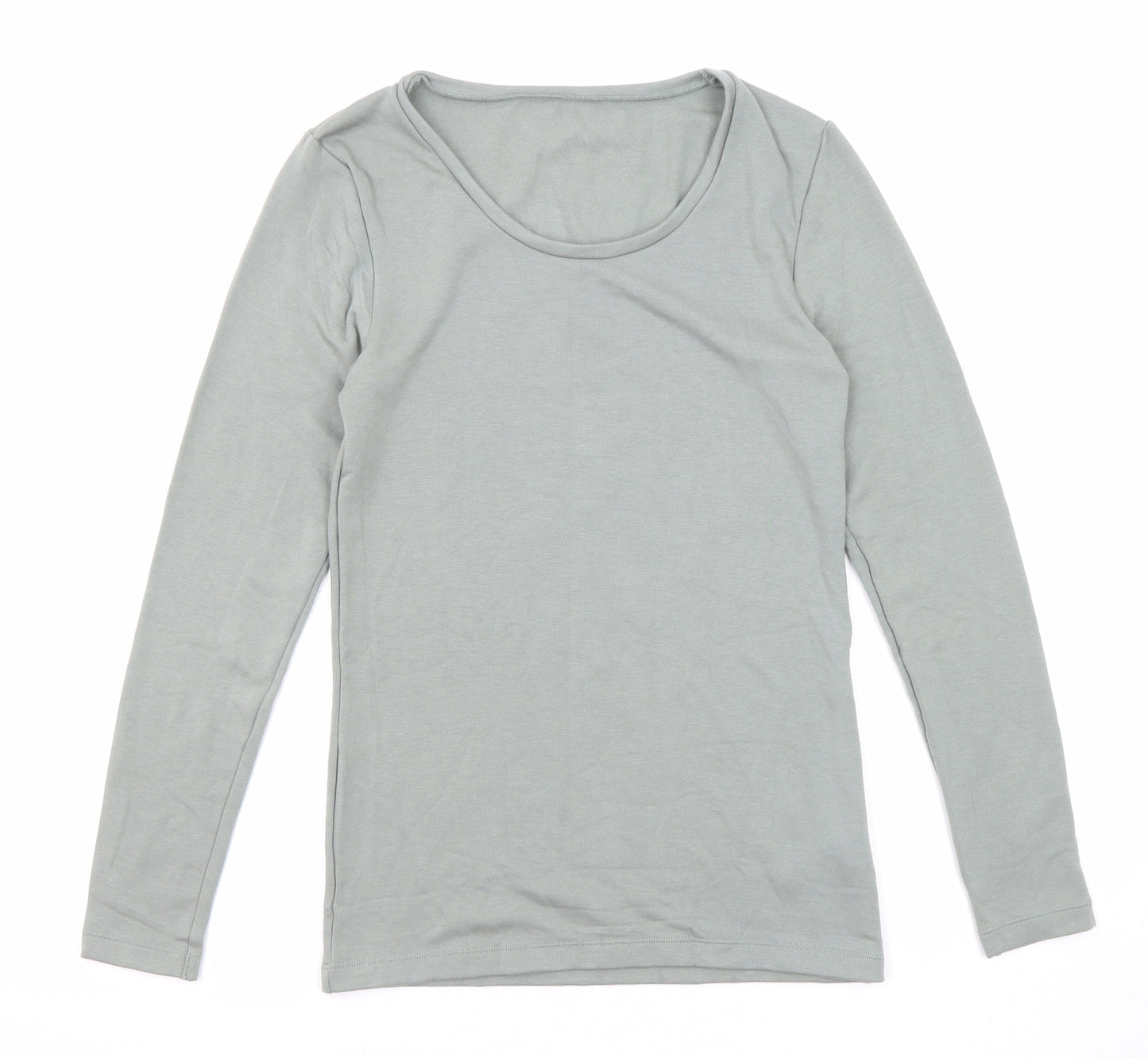 Marks and Spencer Womens Grey Acrylic Basic T-Shirt Size 14 Round Neck - Thermal