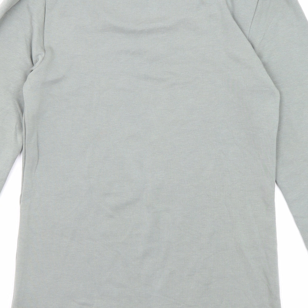Marks and Spencer Womens Grey Acrylic Basic T-Shirt Size 14 Round Neck - Thermal