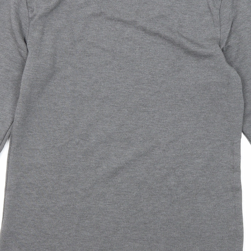 Marks and Spencer Womens Grey Acrylic Basic T-Shirt Size 12 Scoop Neck - Thermal