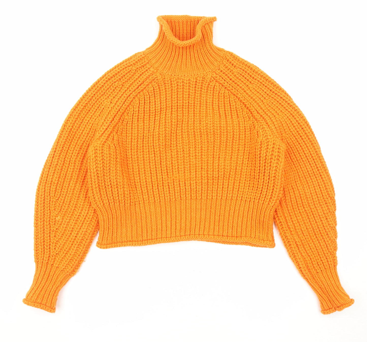 H&M Womens Orange Roll Neck Polyester Pullover Jumper Size S