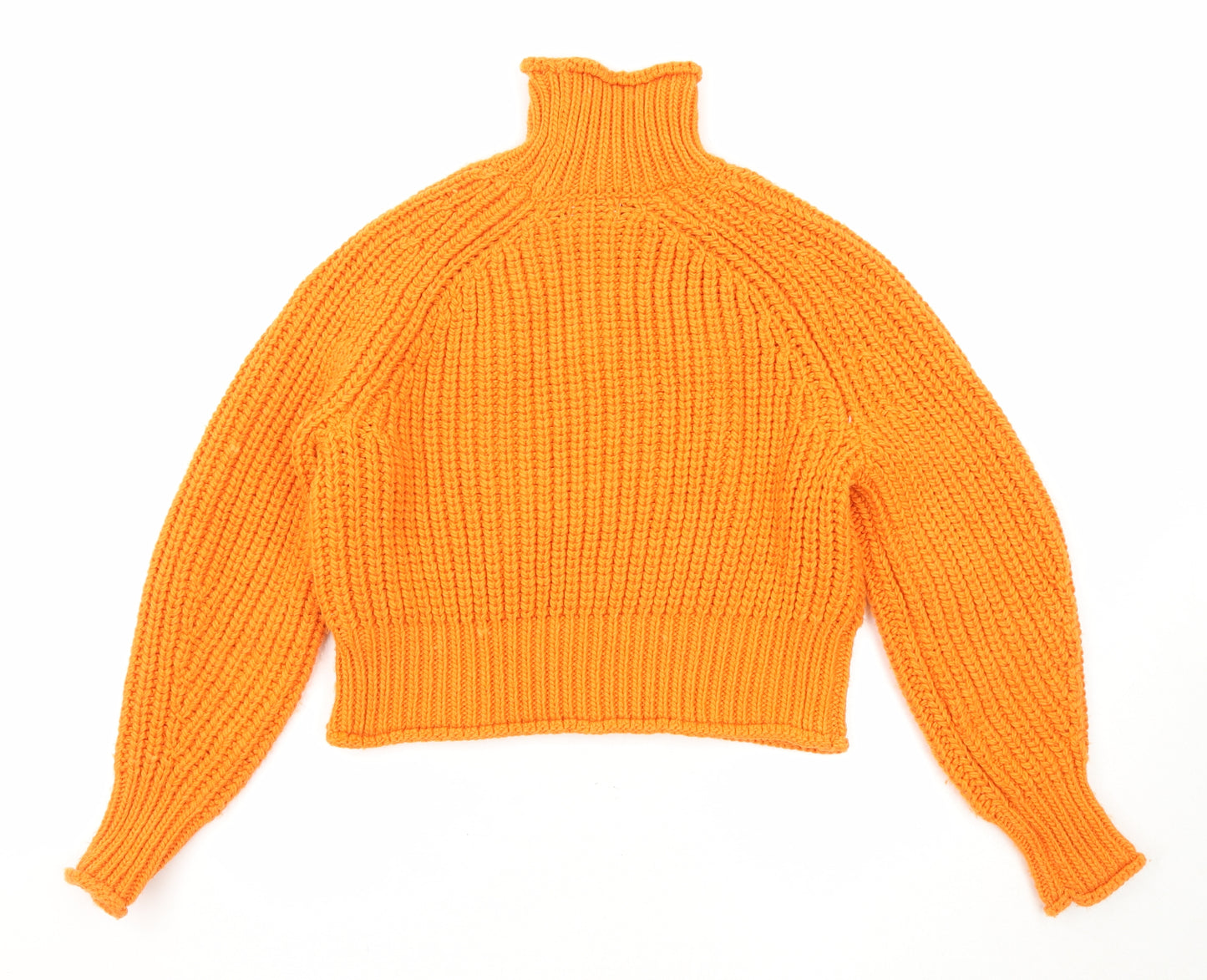 H&M Womens Orange Roll Neck Polyester Pullover Jumper Size S