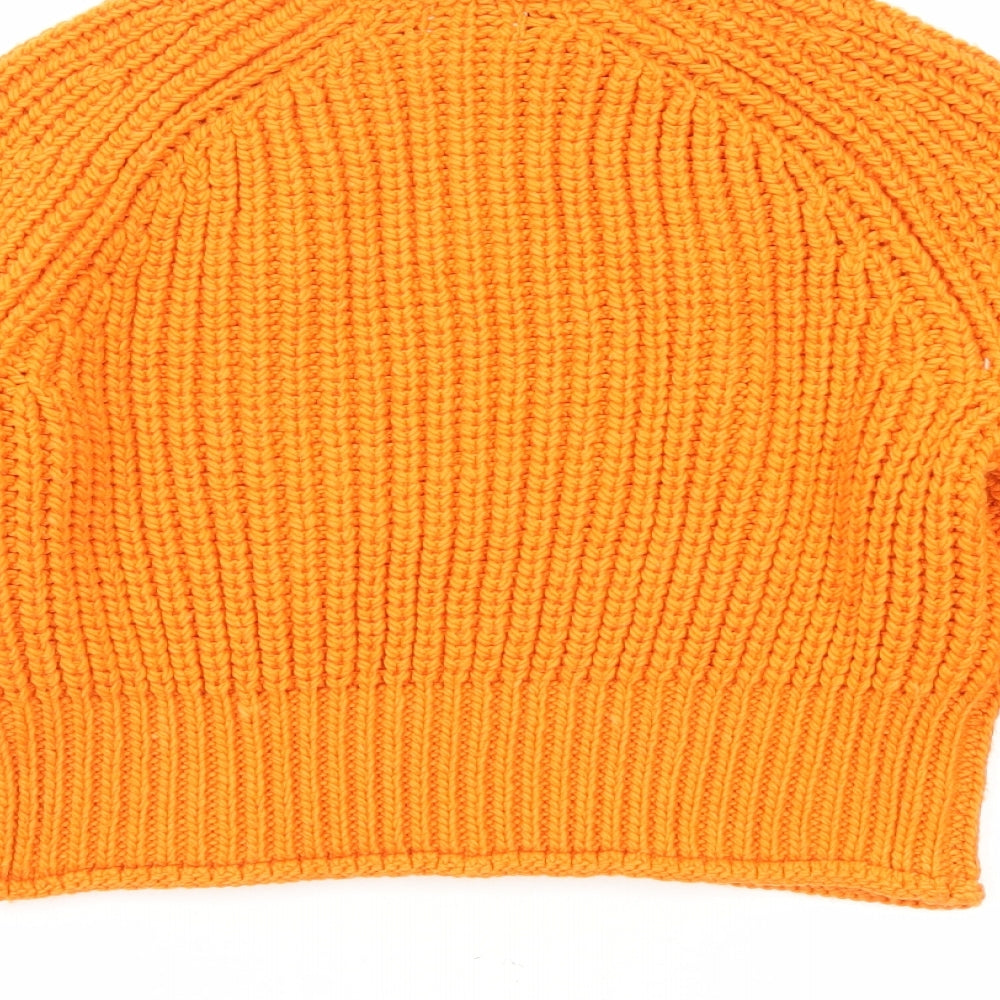 H&M Womens Orange Roll Neck Polyester Pullover Jumper Size S