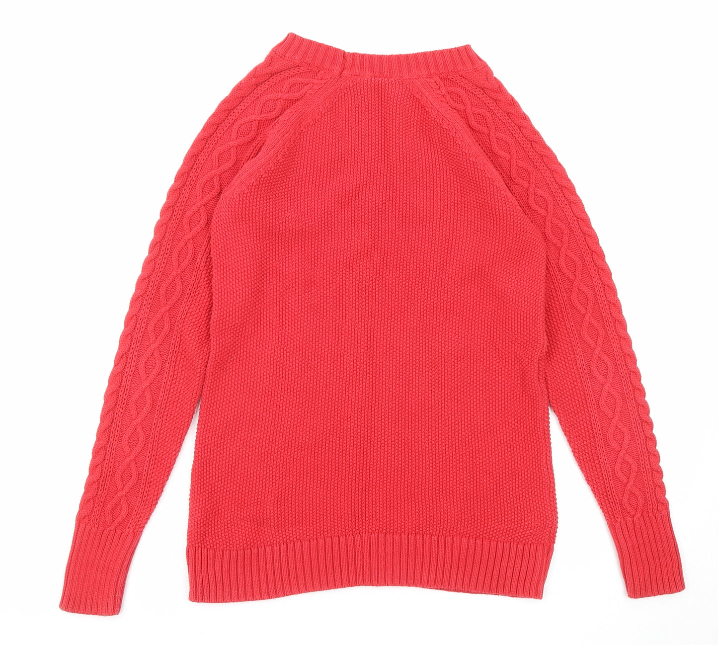 Gap Mens Red Round Neck Cotton Pullover Jumper Size S Long Sleeve