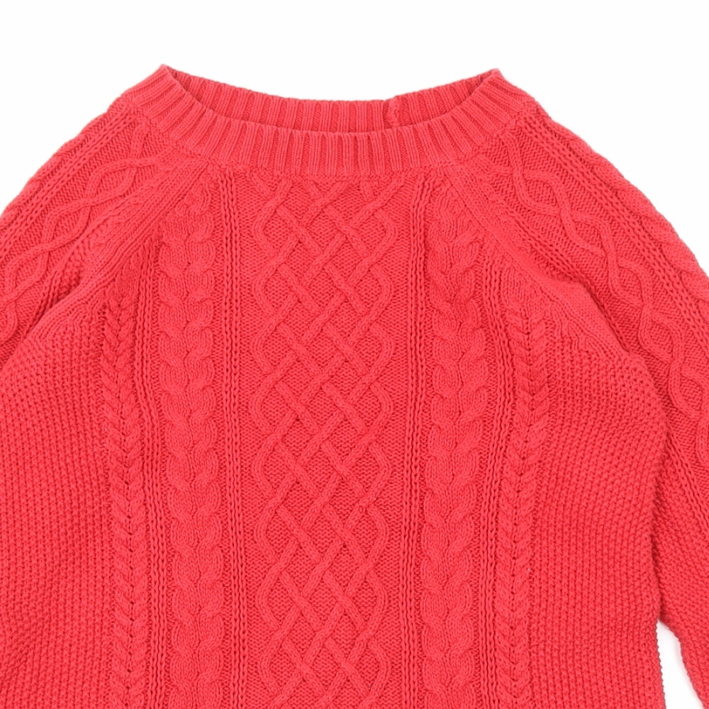 Gap Mens Red Round Neck Cotton Pullover Jumper Size S Long Sleeve
