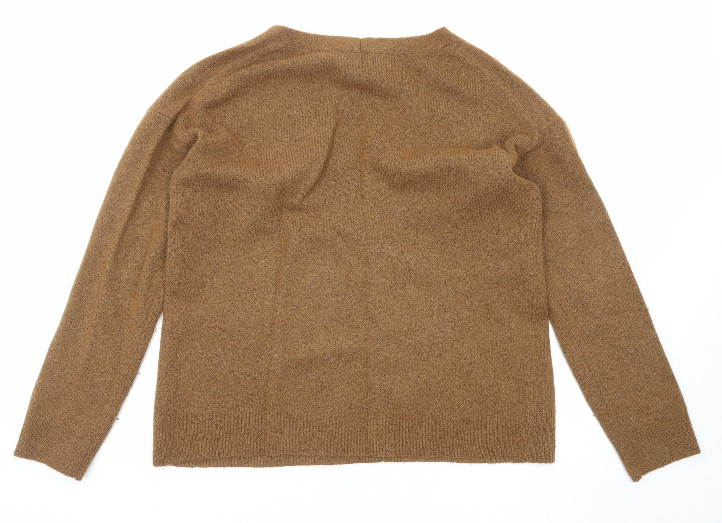 Esprit Womens Brown V-Neck Acrylic Pullover Jumper Size S