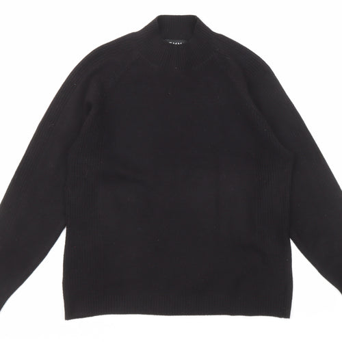 Femme Womens Black High Neck Acrylic Pullover Jumper Size L