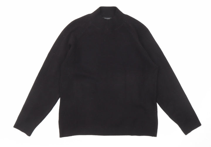 Femme Womens Black High Neck Acrylic Pullover Jumper Size L