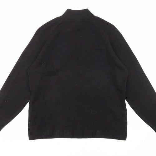 Femme Womens Black High Neck Acrylic Pullover Jumper Size L