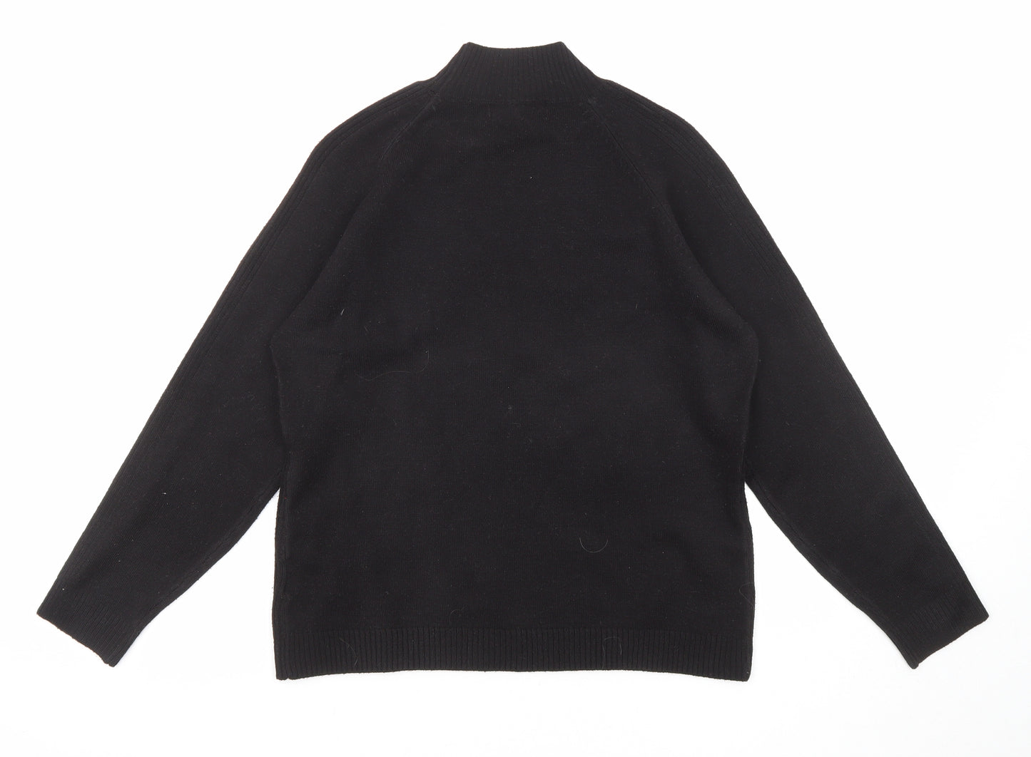 Femme Womens Black High Neck Acrylic Pullover Jumper Size L