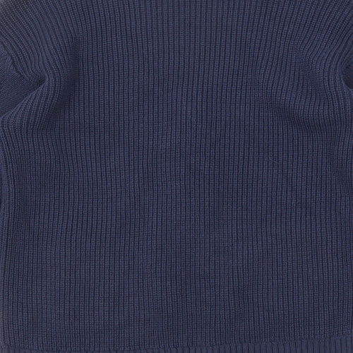 Marks and Spencer Womens Blue V-Neck Cotton Cardigan Jumper Size M - Pockets