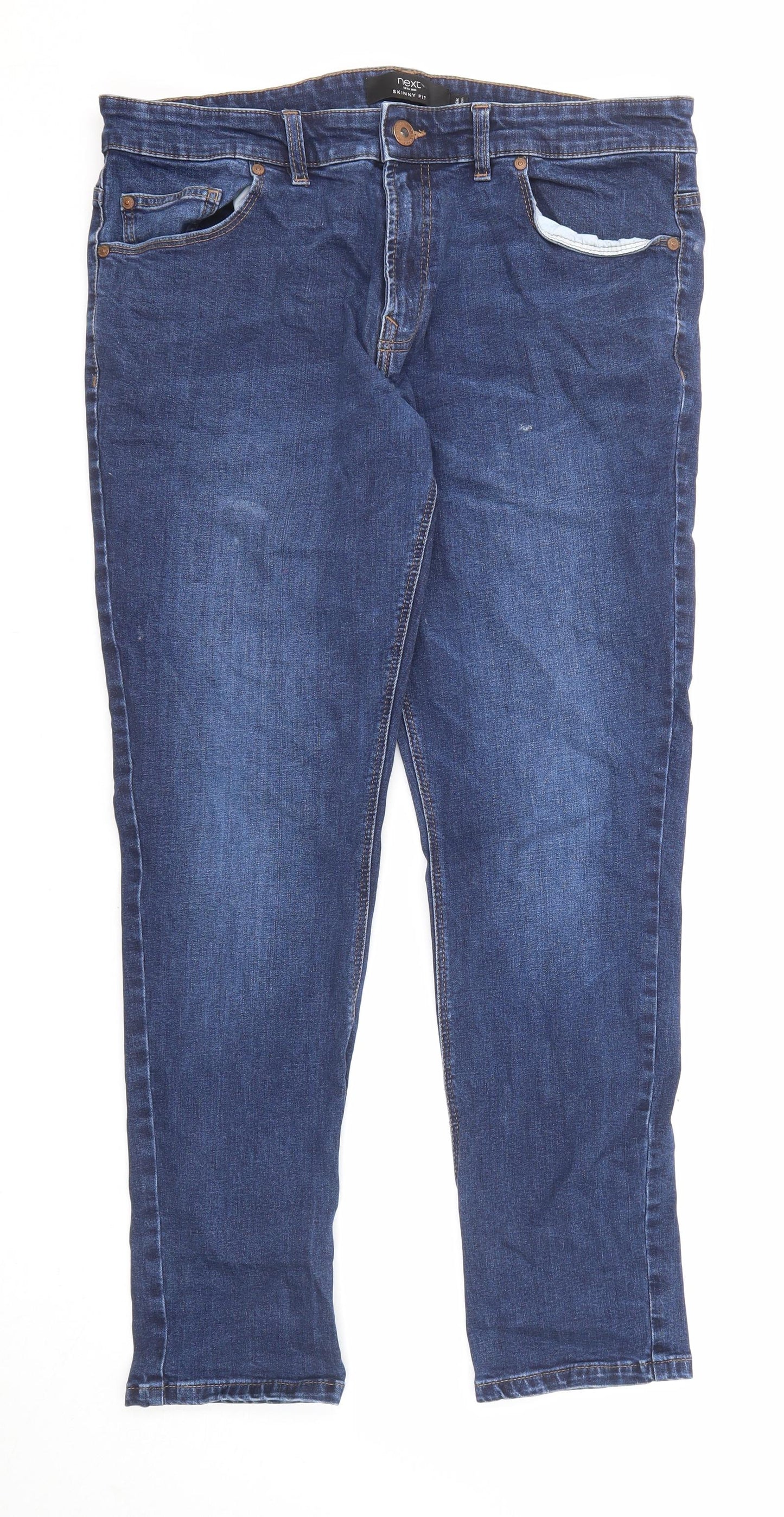 NEXT Mens Blue Cotton Skinny Jeans Size 36 in L29 in Regular Zip