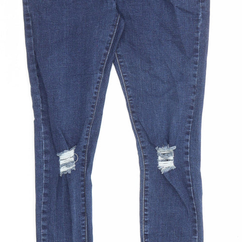 Boohoo Mens Blue Cotton Skinny Jeans Size 32 in L29 in Regular Zip