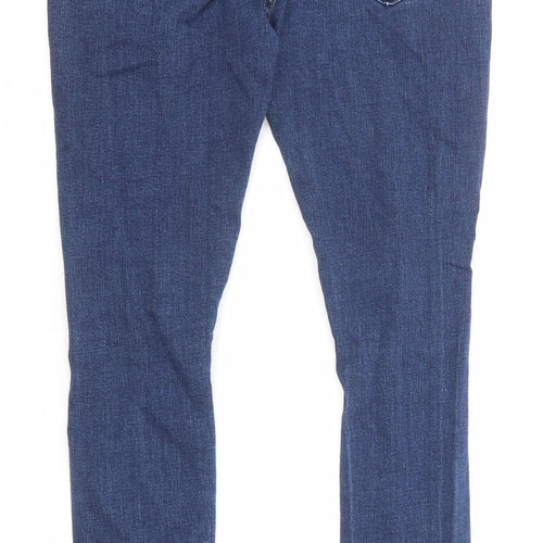 Boohoo Mens Blue Cotton Skinny Jeans Size 32 in L29 in Regular Zip