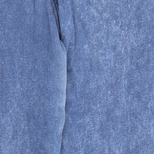 Denim & Co. Womens Blue Cotton Mom Jeans Size 10 L26 in Regular Zip - Acid Wash Effect