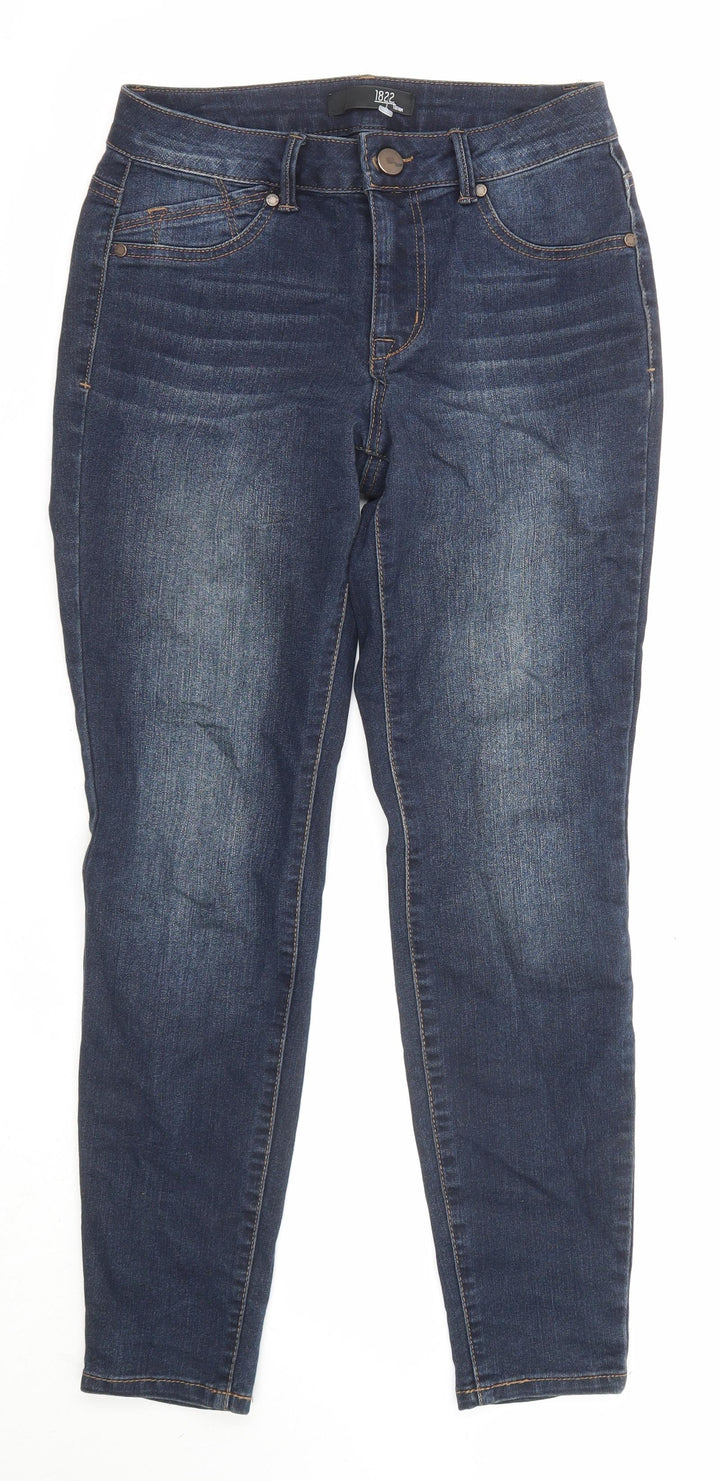 1822 Denim Womens Blue Cotton Straight Jeans Size 6 L27 in Regular Zip