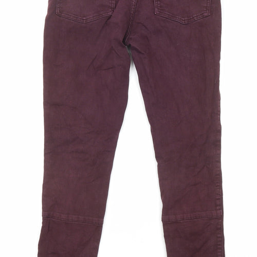 Mint Velvet Womens Purple Cotton Skinny Jeans Size 10 L27 in Regular Zip