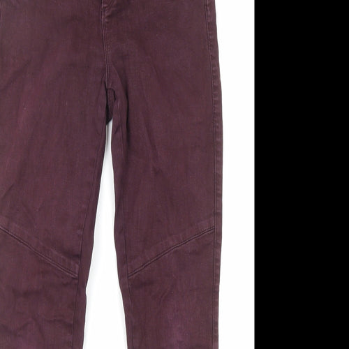 Mint Velvet Womens Purple Cotton Skinny Jeans Size 10 L27 in Regular Zip
