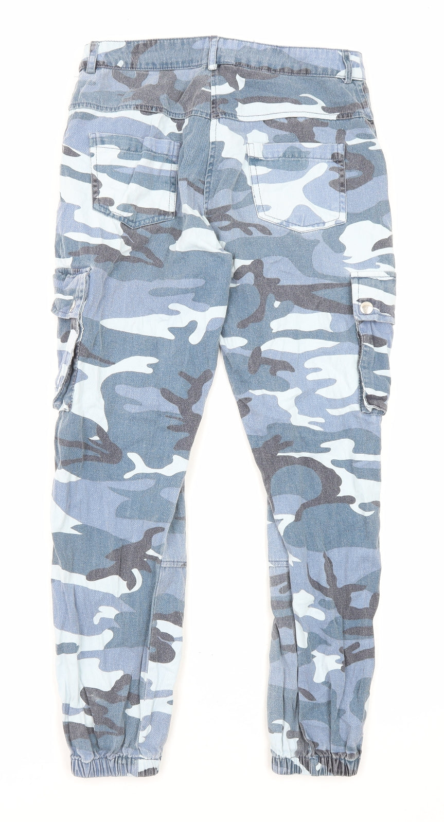 New Look Girls Blue Camouflage Cotton Tapered Jeans Size 11 Years L25 in Regular Zip - Cargo Style