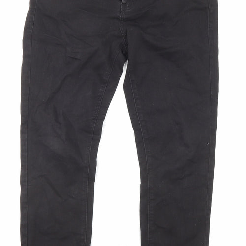 New Look Womens Black Cotton Skinny Jeans Size 10 L25 in Regular Zip
