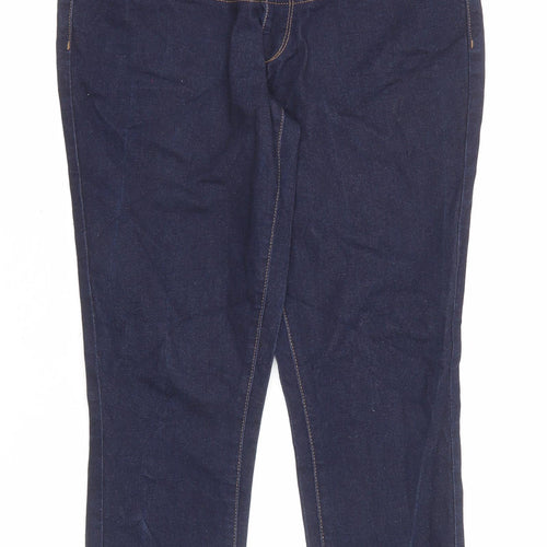 Marks and Spencer Womens Blue Cotton Skinny Jeans Size 10 L26 in Regular