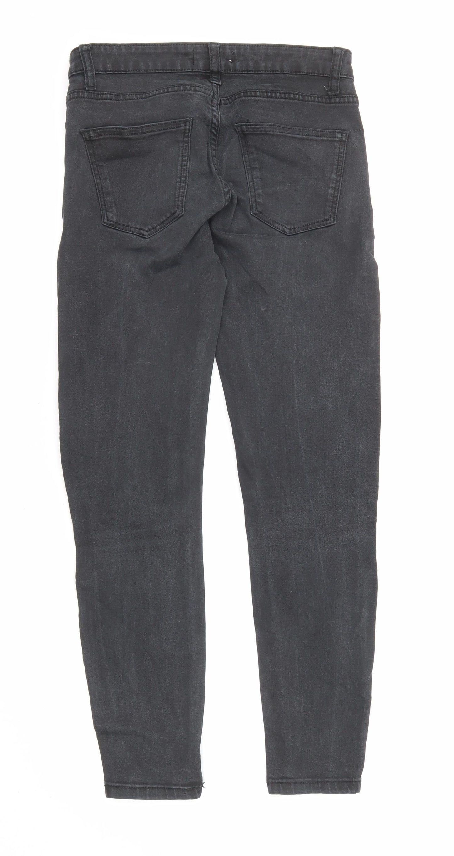 Zara Womens Grey Cotton Skinny Jeans Size 10 L25 in Regular Zip