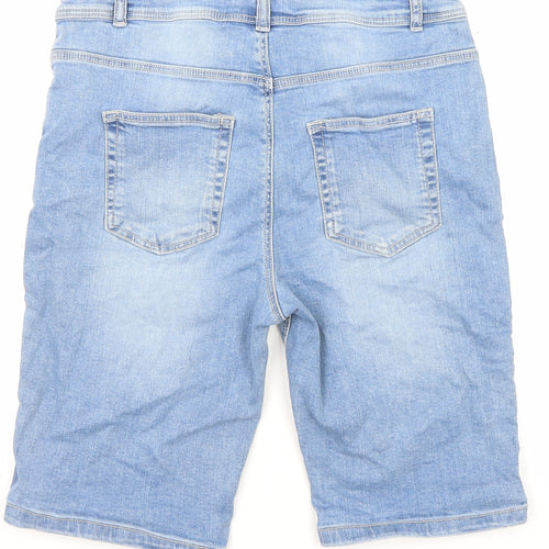 Denim & Co. Boys Blue Cotton Bermuda Shorts Size 14-15 Years L10 in Regular Zip