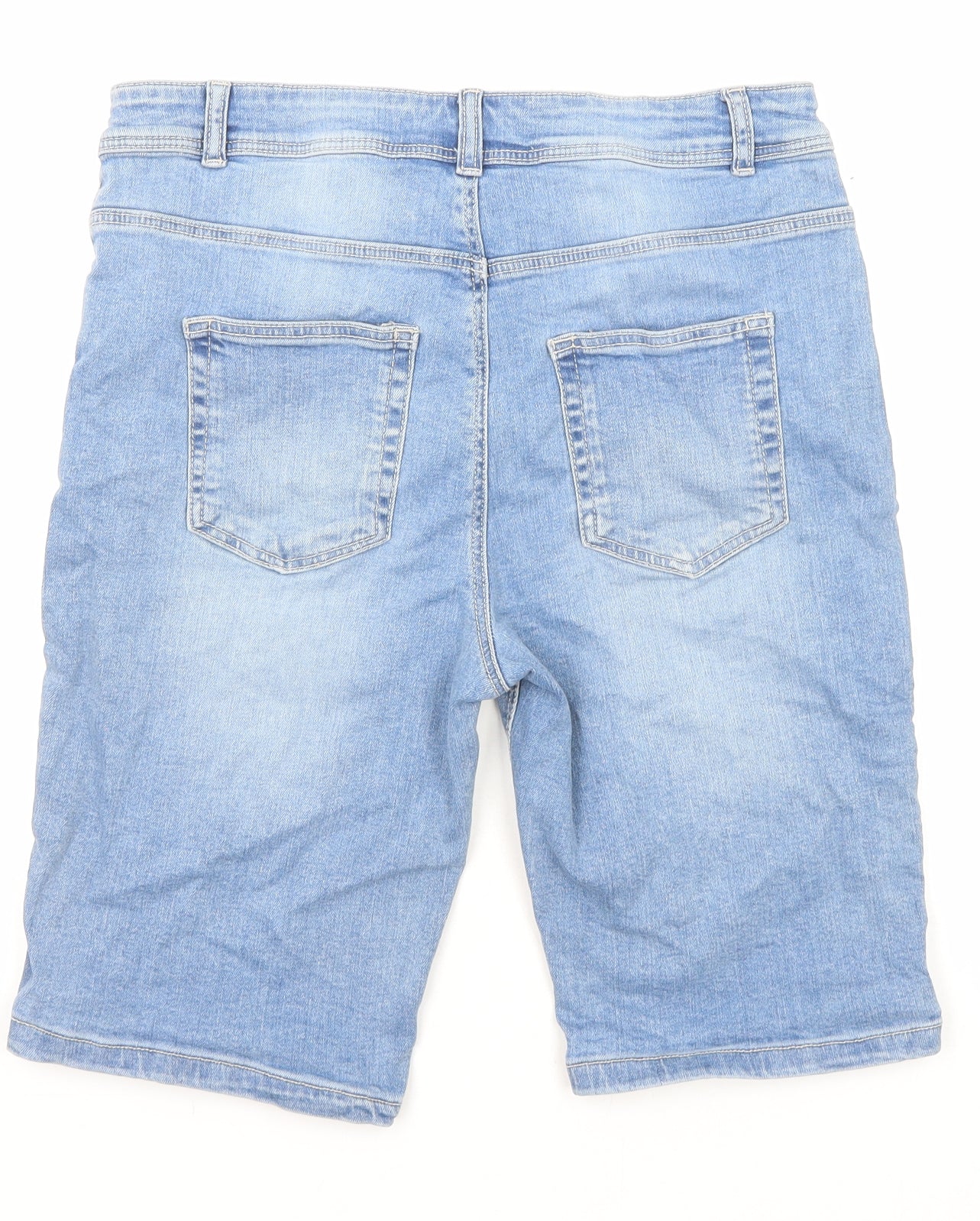 Denim & Co. Boys Blue Cotton Bermuda Shorts Size 14-15 Years L10 in Regular Zip