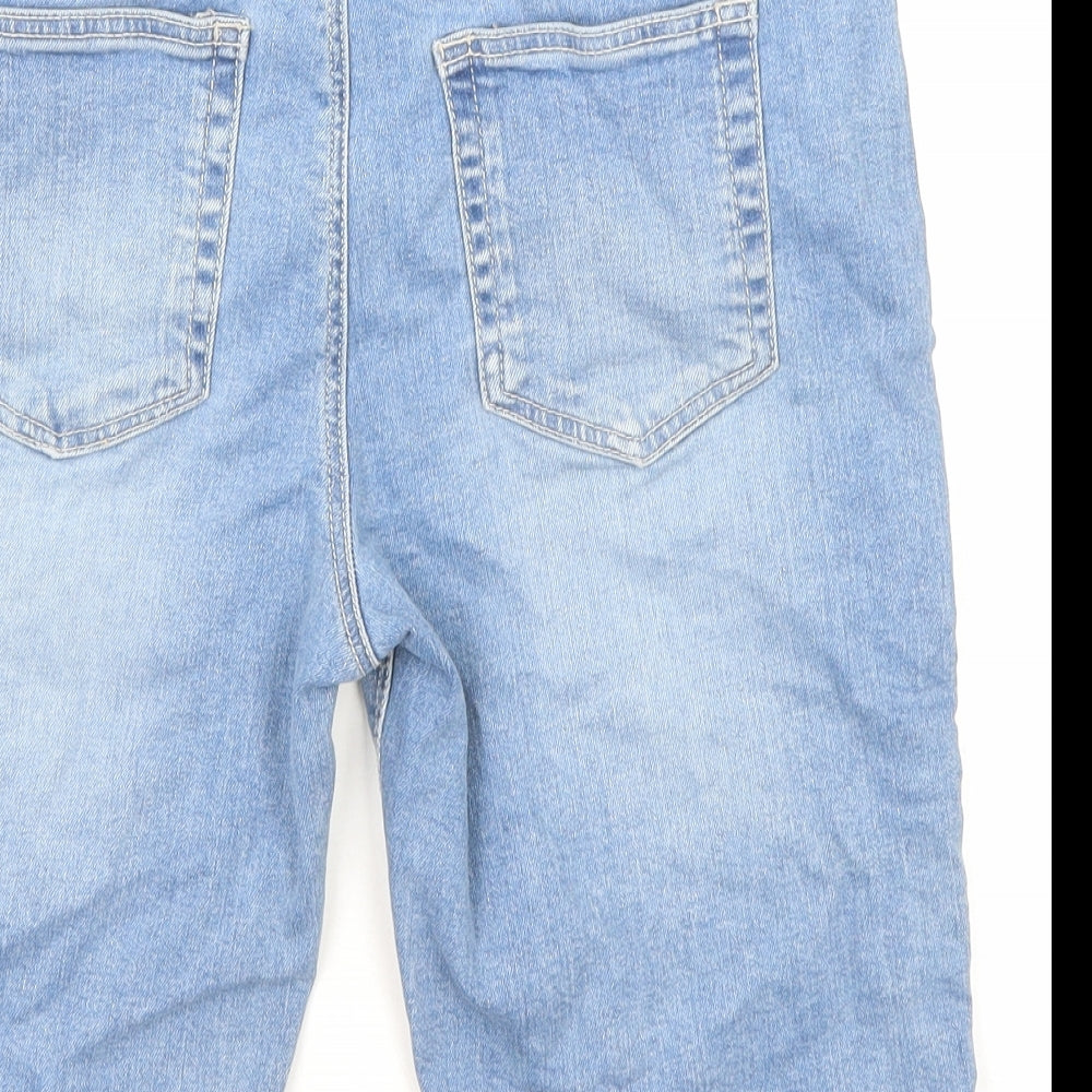 Denim & Co. Boys Blue Cotton Bermuda Shorts Size 14-15 Years L10 in Regular Zip