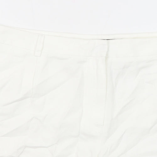 Autograph Womens White Cotton Basic Shorts Size 20 Regular Zip