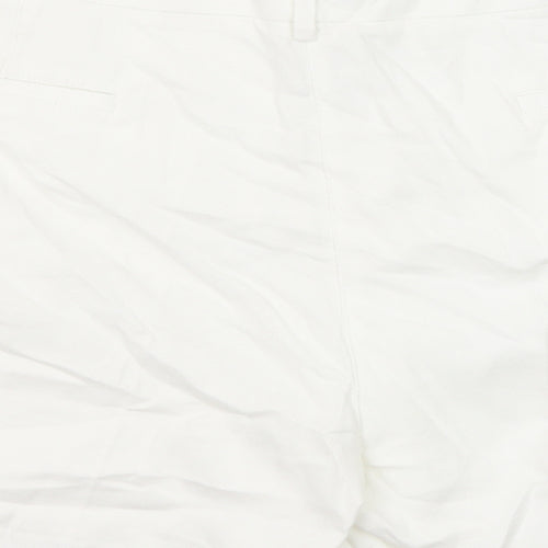 Autograph Womens White Cotton Basic Shorts Size 20 Regular Zip
