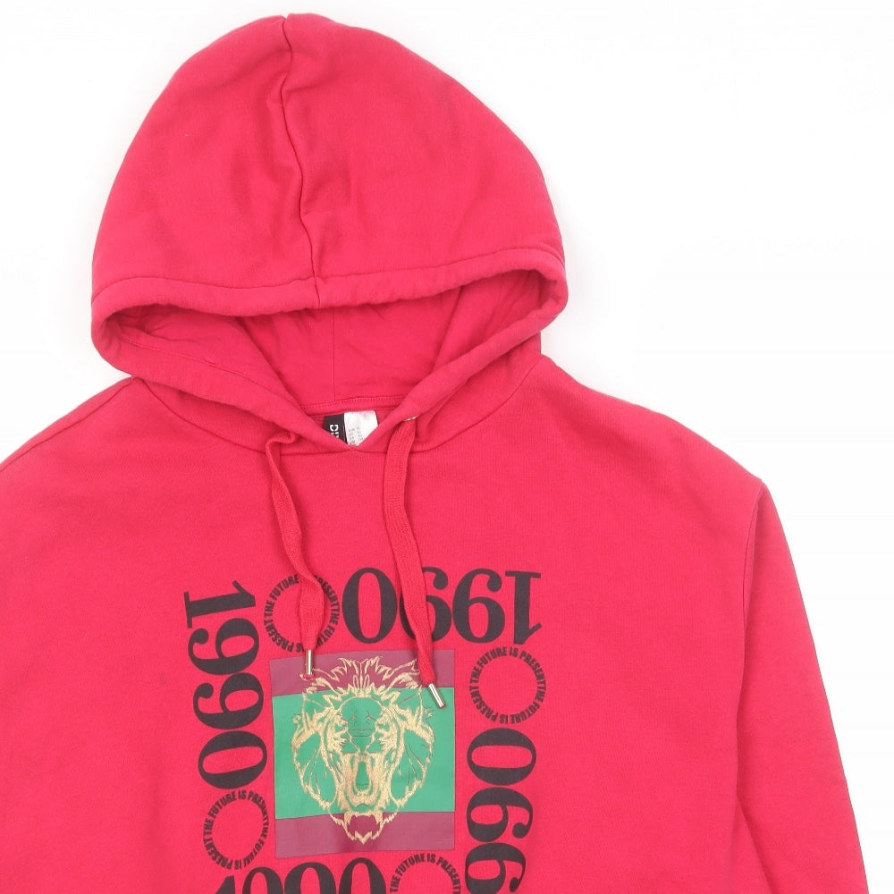 Divided by H&M Womens Pink Cotton Pullover Hoodie Size XL Pullover - 1990