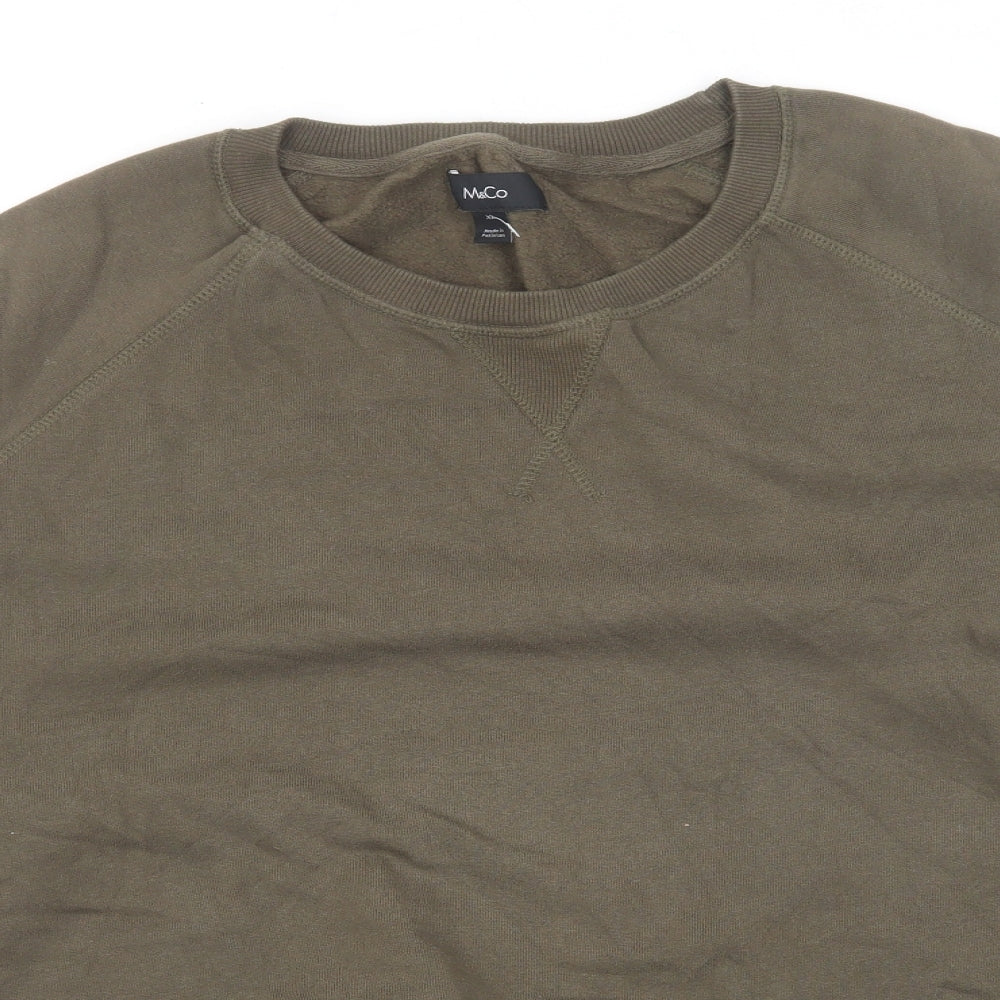 M&Co Mens Green Cotton Pullover Sweatshirt Size XL